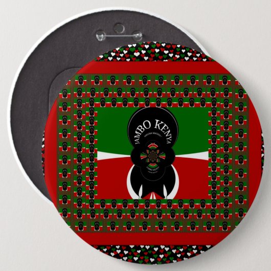 Jambo Kenya Kunstdruk Ronde Button 6,0 Cm (Voorkant /achterkant)