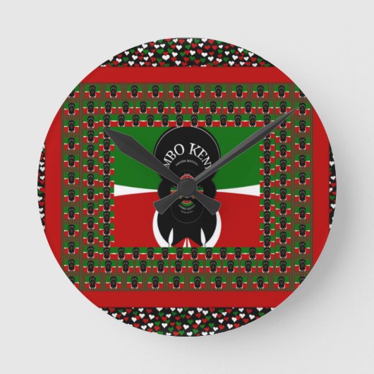 Jambo Kenya Kunstdruk Ronde Klok (Voorkant)