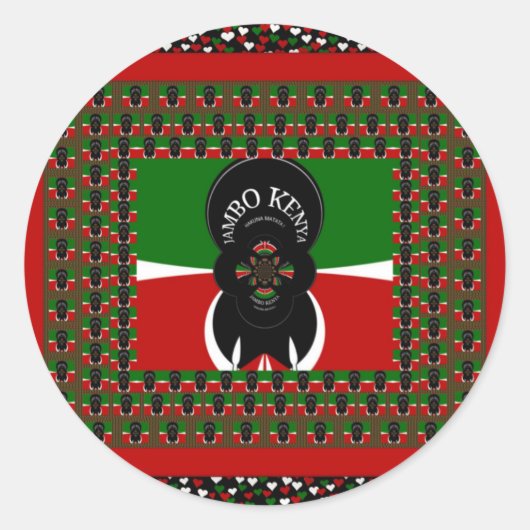 Jambo Kenya Kunstdruk Ronde Sticker (Voorkant)