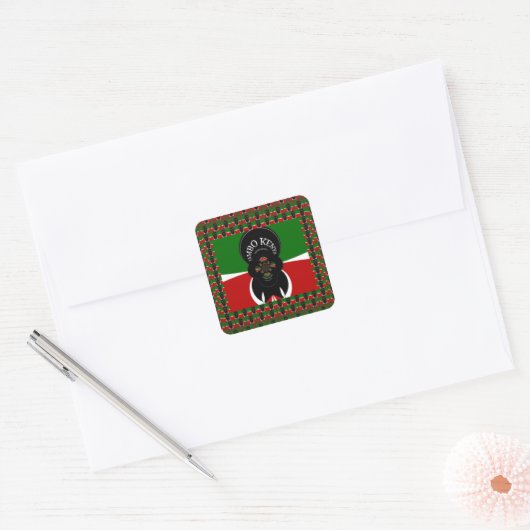 Jambo Kenya Kunstdruk Vierkante Sticker (Envelop)