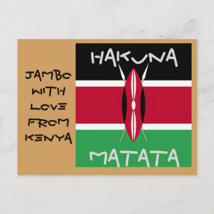 Jambo Met Liefde VanuitKenia Hakuna Matata ansicht Briefkaart