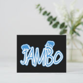 Jambo swhili Hallo blauw Briefkaart (Staand voorkant)