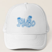 Jambo swhili Hallo blauw Trucker Pet (Voorkant)