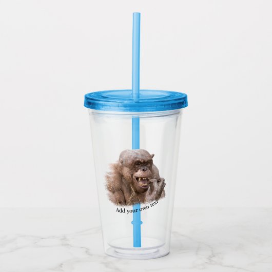 Jambo The Hairless Chimp (wijzig je eigen tekst) Acryl Drinkbeker (Voorkant)