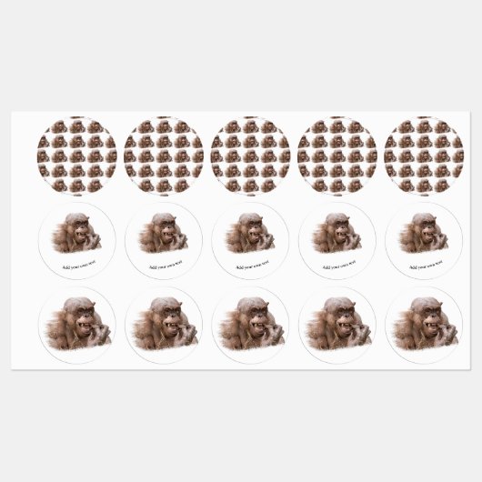 Jambo The Hairless Chimp (wijzig je eigen tekst) Labels (Vel)