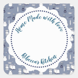 Jamconserveringsetiket  | Thuisgemaakte weckpot Vierkante Sticker