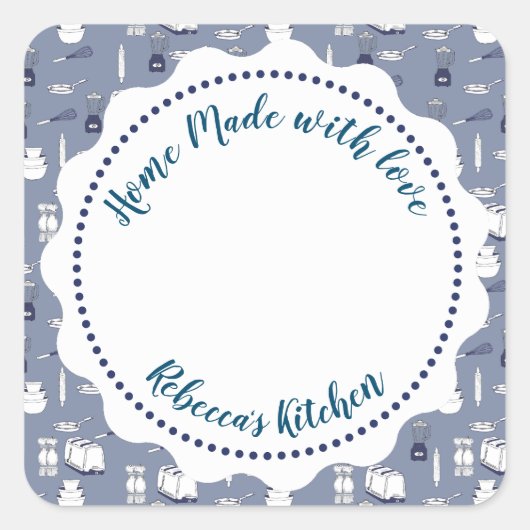 Jamconserveringsetiket  | Thuisgemaakte weckpot Vierkante Sticker (Voorkant)