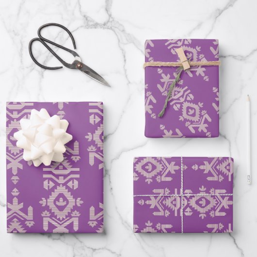 Jamdani Print Folk Pattern Inpakpapier Vel (Voorkant)