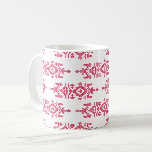 Jamdani Print Folk Pattern Koffiemok (Voorkant links)