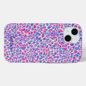 Jameela Cheetah Leopard Animal Print Roze Blauw Case-Mate iPhone Case (Achterkant (horizontaal))