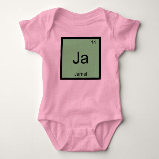 Jamel Naam Chemie Element Periodiek Systeem Romper (Voorkant)
