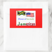 jamericaans rechthoekige sticker (Tas)