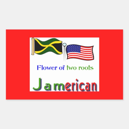 jamericaans rechthoekige sticker (Voorkant)