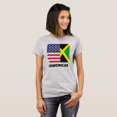 Jamerican, Jamaicaanse Amerikaanse vlag,4 juli T-shirt (Voorkant volledig)
