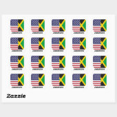 Jamerican, Jamaicaanse Amerikaanse vlag,4 juli Vierkante Sticker (Vel)