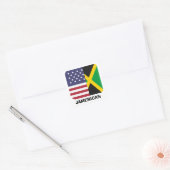 Jamerican, Jamaicaanse Amerikaanse vlag,4 juli Vierkante Sticker (Envelop)
