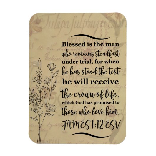 James 1:12 Bijbelvers  Magneet (Verticaal)