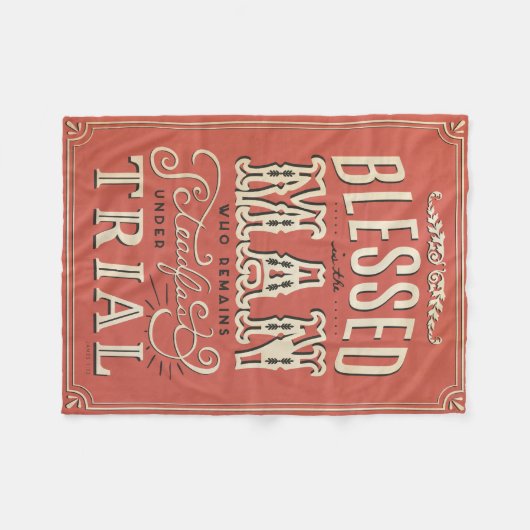 James 1:12 Blanket Fleece Deken (Voorkant (Horizontaal))