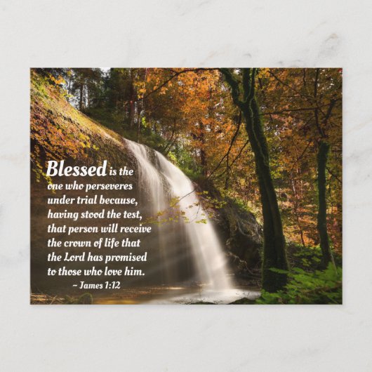 James 1:12 Blessed is degene die de Bijbel doorsta Briefkaart (Voorkant)