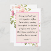 James 1:17 Bijbel Verse over het versnijden van ee Kaart (Voorkant / Achterkant)