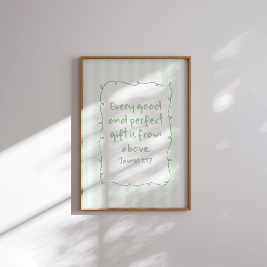 James 1:17 Bijbeltekst Poster Elke Goede Gift Muur