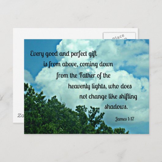 James 1:17 Elk goed en perfect geschenk is van.... Briefkaart (Voorkant / Achterkant)