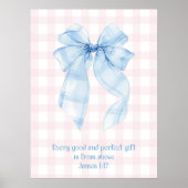James 1:17 Elke Goede en Perfecte Gift Blauwe Stri Poster (Voorkant)