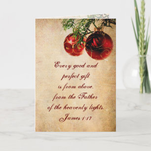 James 1:17 Vintage Kerstmis Feestdagen Kaart