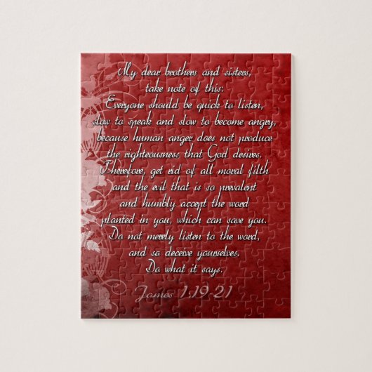 James 1:19 Scripture Gift Legpuzzel (Verticaal)