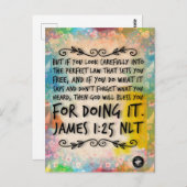 James 1:25 Bijbeltekst Geheugenkaart - Postkaart (Voorkant / Achterkant)