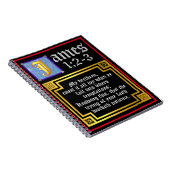 James 1:2 1:3 Verlichte KJV Biblical Quote Notitieboek (Rechterzijde)