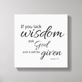 James 1:5 Canvas Tekst Kunst | Gods Wijsheid Afdruk