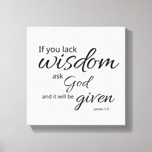 James 1:5 Canvas Tekst Kunst | Gods Wijsheid Afdruk (Voorkant)