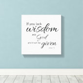 James 1:5 Canvas Tekst Kunst | Gods Wijsheid Afdruk (Insitu (Houten vloer))
