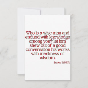 James 3:13 KJV Bijbel Vast Wenskaart Kaart