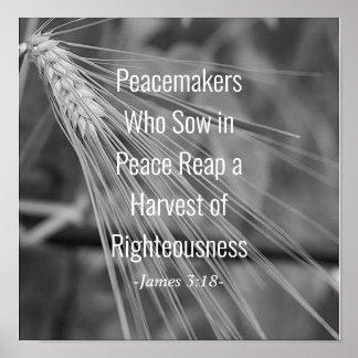James 3:18 Bijbelverse Harvest of Righeity Poster