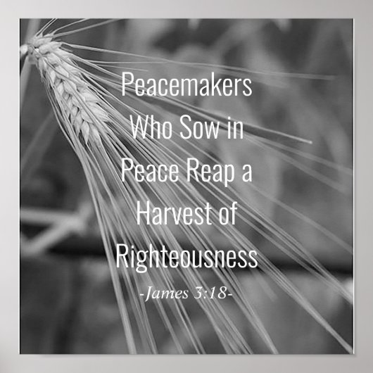 James 3:18 Bijbelverse Harvest of Righeity Poster (Voorkant)