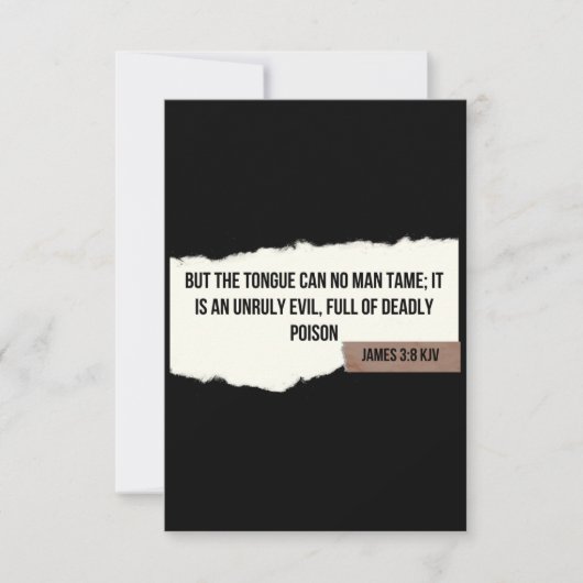 James 3:8 KJV Bijbel Vast Wenskaart Kaart (Voorkant)