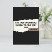 James 3:8 KJV Bijbel Vast Wenskaart Kaart (Staand voorkant)