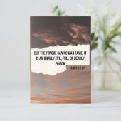 James 3:8 KJV Bijbel verse Pic Flat Wenskaart Kaart (Staand voorkant)