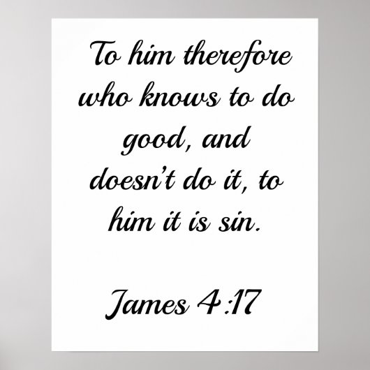 James 4:17 Poster over goed doen (Voorkant)
