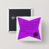 James 4:6-toets vierkante button 5,1 cm (Voorkant /achterkant)