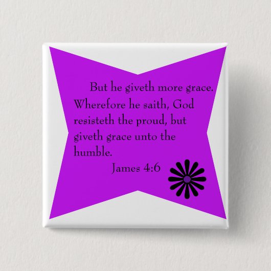 James 4:6-toets vierkante button 5,1 cm (Voorkant)