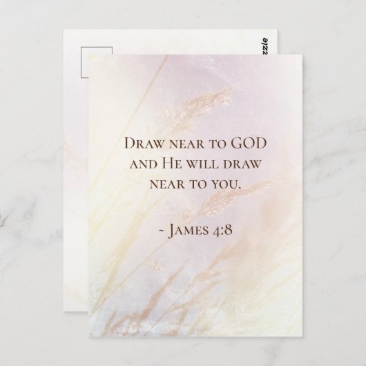 James 4:8 Draw nabij God Bijbelse Verse Briefkaart (Voorkant / Achterkant)