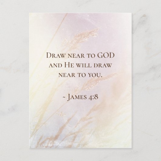 James 4:8 Draw nabij God Bijbelse Verse Briefkaart (Voorkant)
