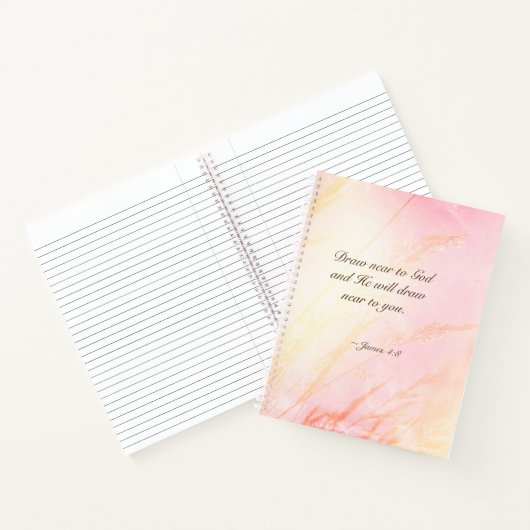 James 4:8 Draw nabij God Bijbelse Verse Notitieboek (Binnen)