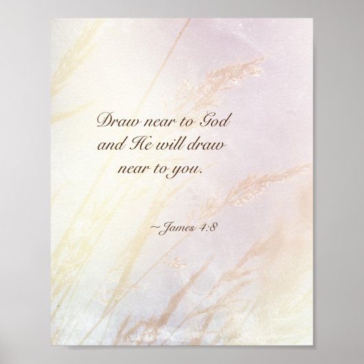 James 4:8 Draw nabij God Bijbelse Verse Poster (Voorkant)