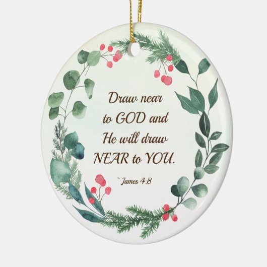 James 4:8 Draw nabij God Kerstmis Keramisch Ornament (Links)