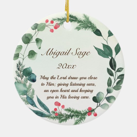 James 4:8 Draw nabij God Kerstmis Keramisch Ornament (Achterkant)