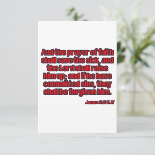 James 5:15 KJV Bijbelscriptgroet Kaart (Staand voorkant)